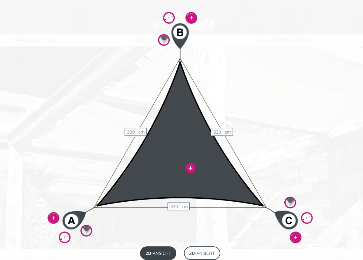 60A940AN01 Lagersegel 3,3 x 3,3 x 3,3 m 950 Anthrazit