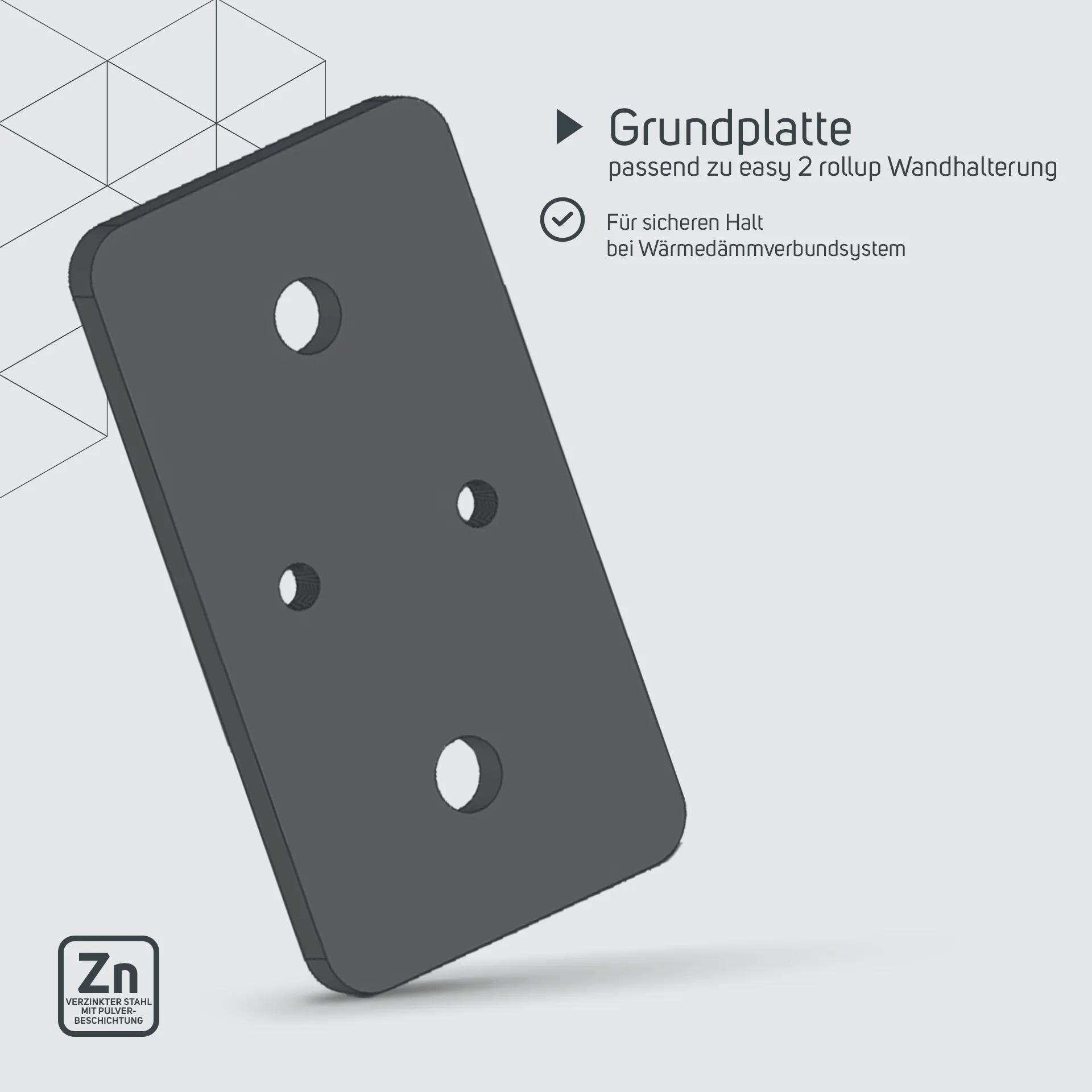 Grundplatte passend zu easy 2 rollup Wandhalterung