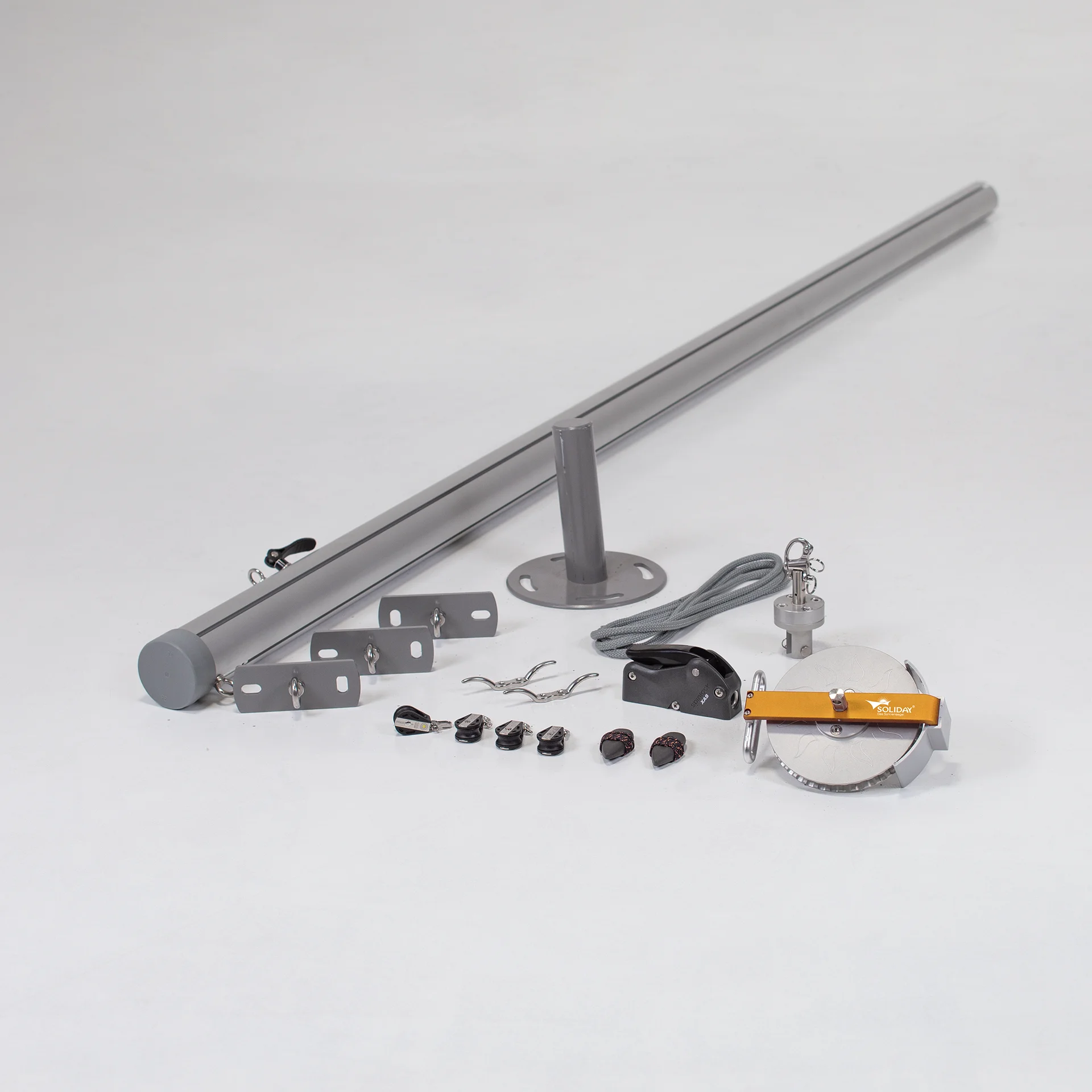 Flex Hardware-Set | 1x Mast + 3x Wand | Basic | Bodenplatte