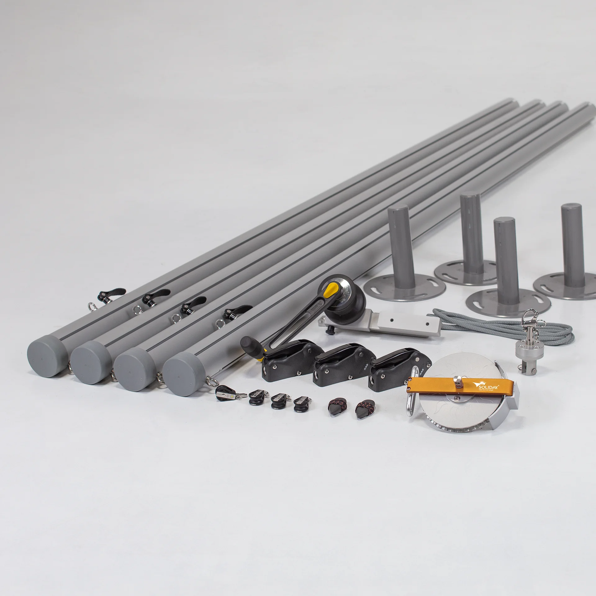 Flex Hardware-Set | 4 Masten | Premium | Bodenplatte