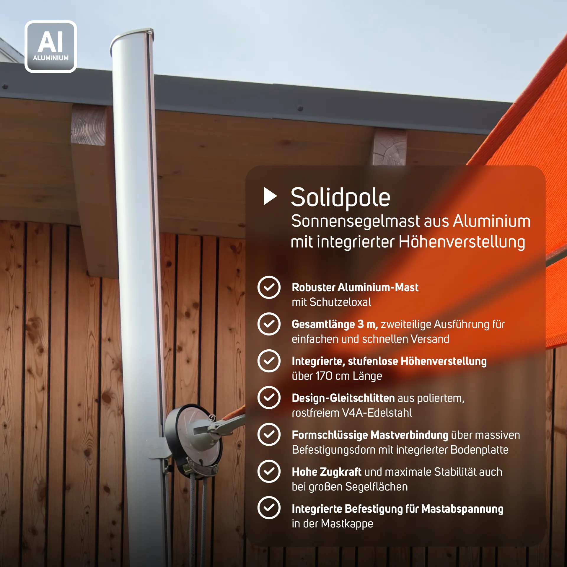 Aufrollbares Sonnensegel Soliday Flex