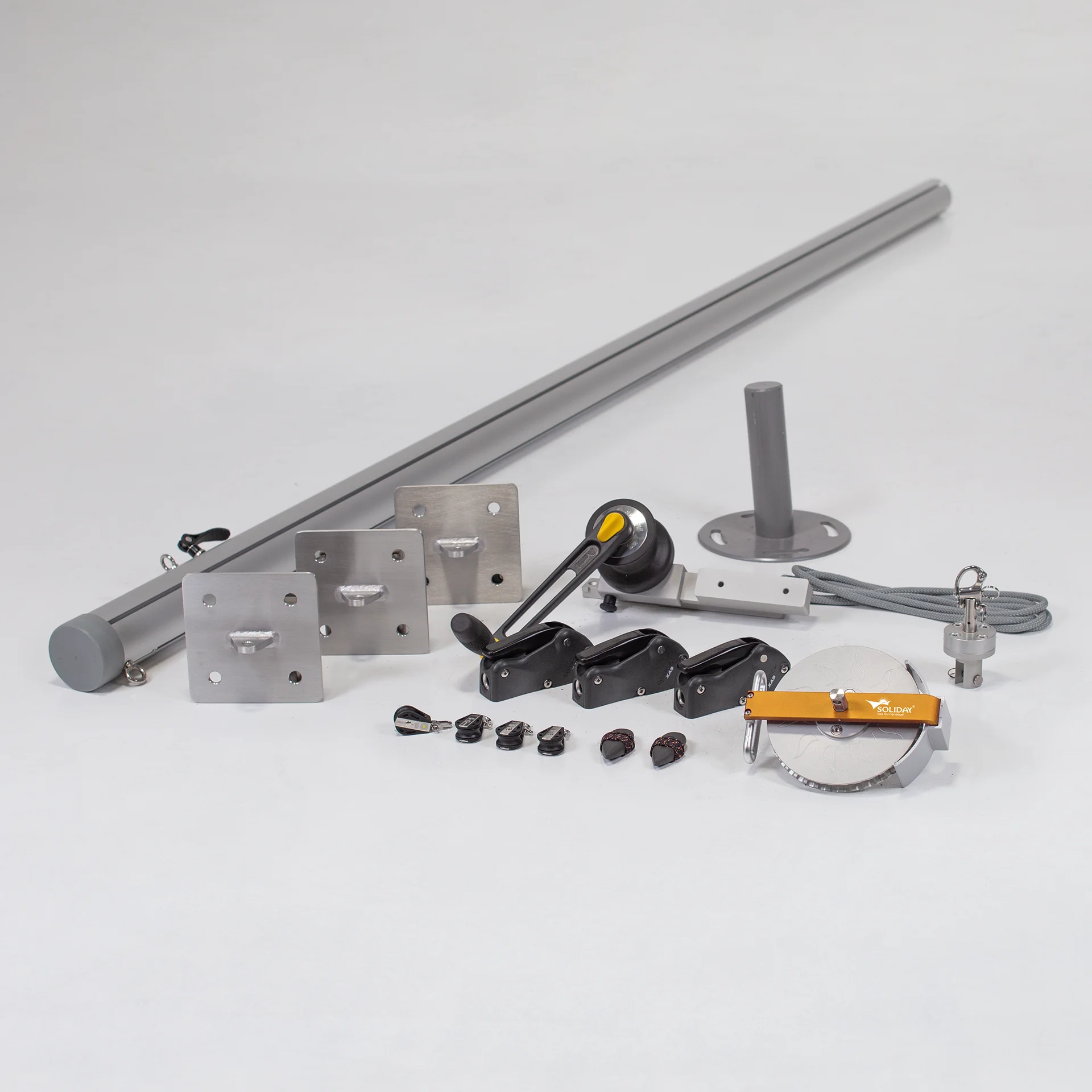 Flex Hardware-Set | 1x Mast + 3x Wand | Premium | Bodenplatte