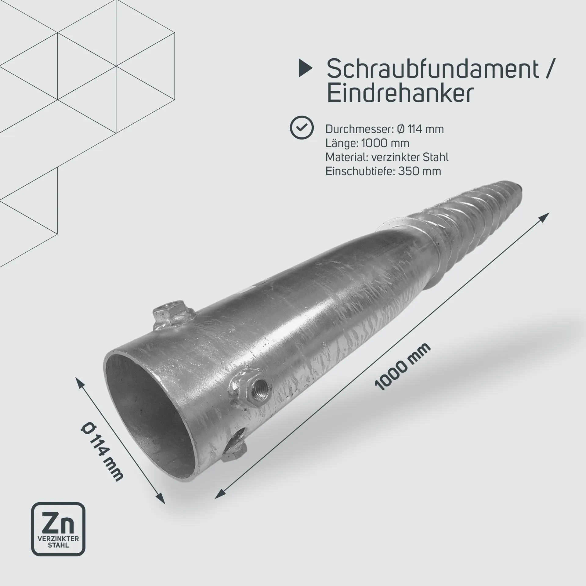 Teleskopmast mit Schraubfundament Set