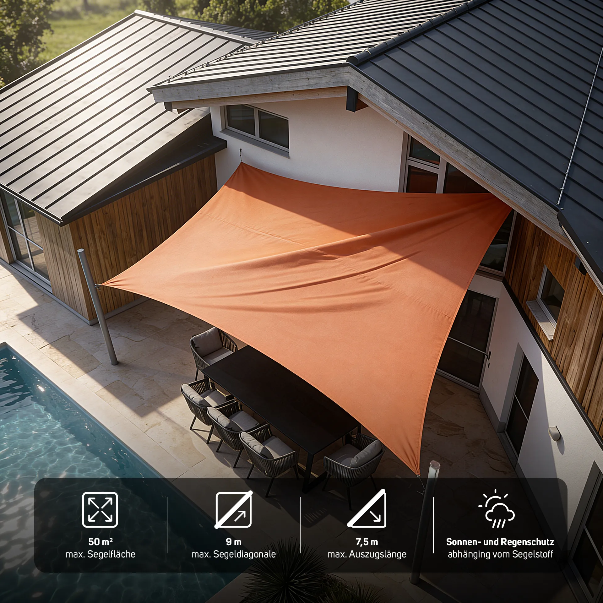 Aufrollbares Sonnensegel Soliday Flex