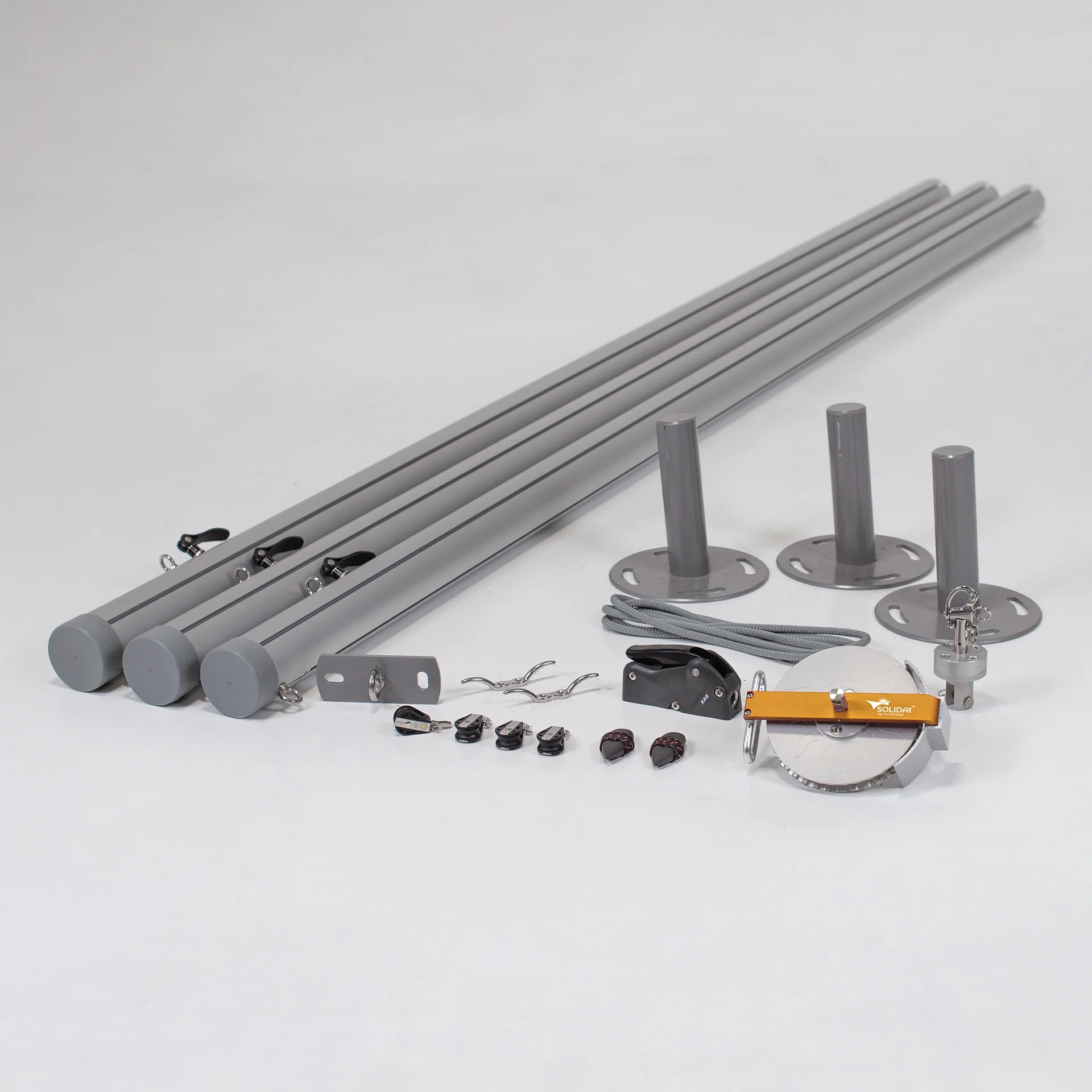 Flex Hardware-Set | 3x Masten + 1x Wand | Basic | Bodenplatte
