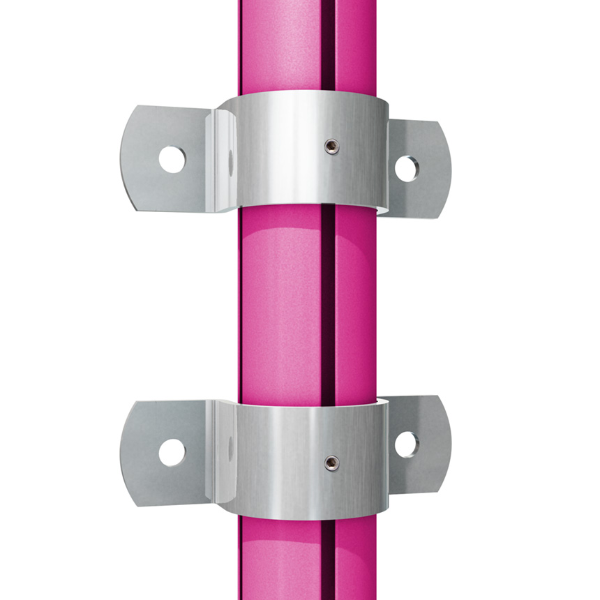 00E13000243_Mastschelle_Edelstahl_4 Wandschelle für Alu-Masten/Teleskopmasten