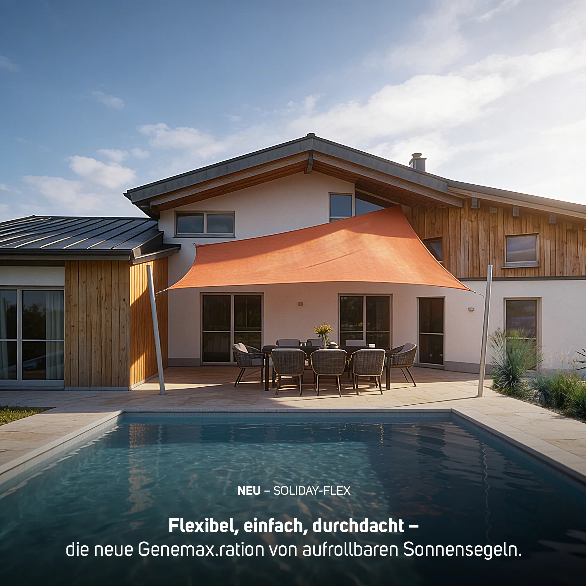 Aufrollbares Sonnensegel Soliday Flex