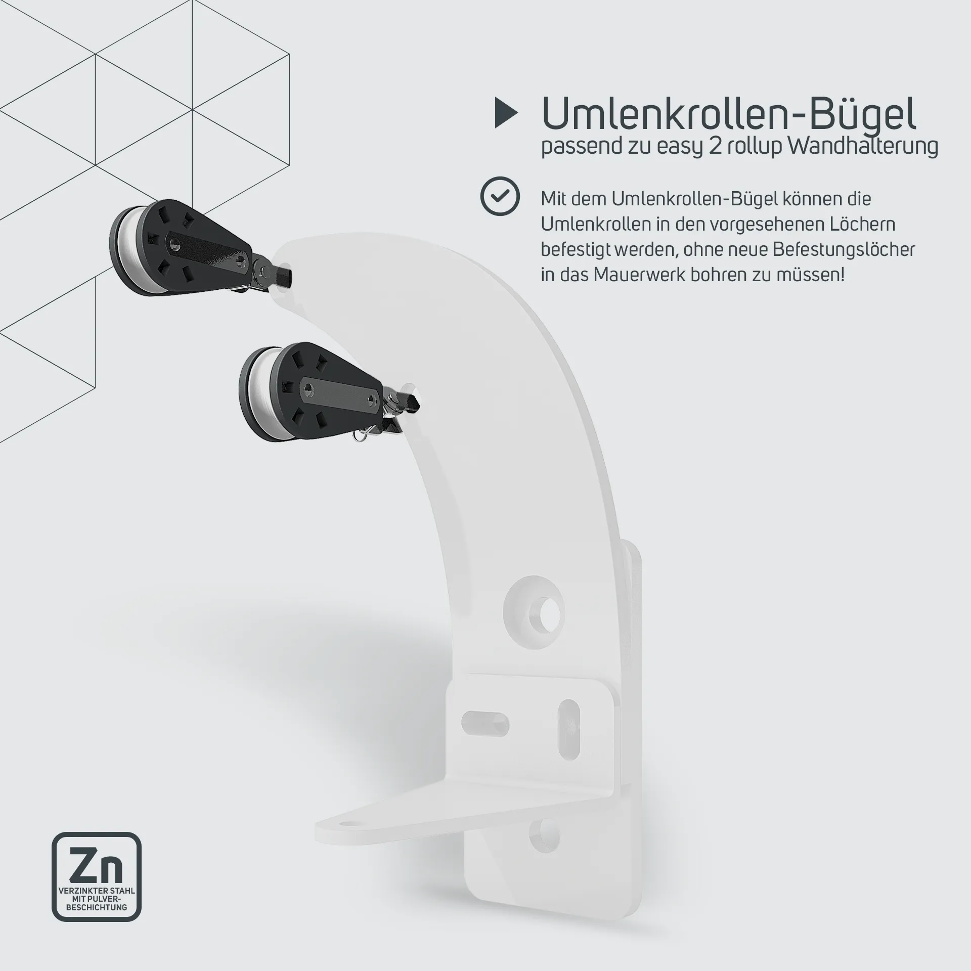 Umlenkrollen-Bügel passend zu easy 2 rollup Wandhalterung