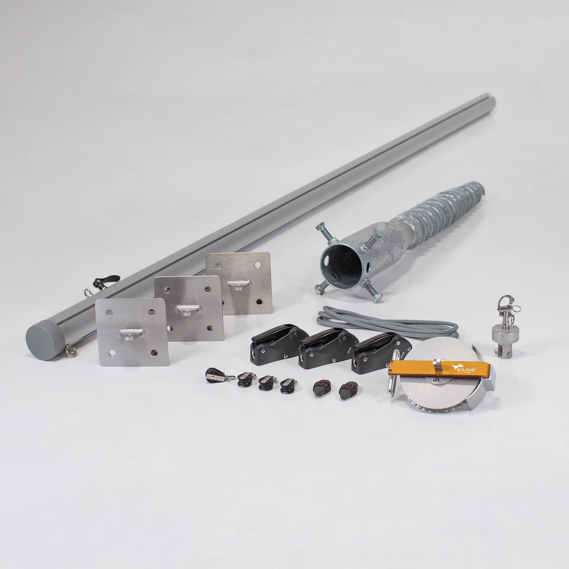 Flex Hardware-Set | 1x Mast + 3x Wand | Marine | Schraubfundament