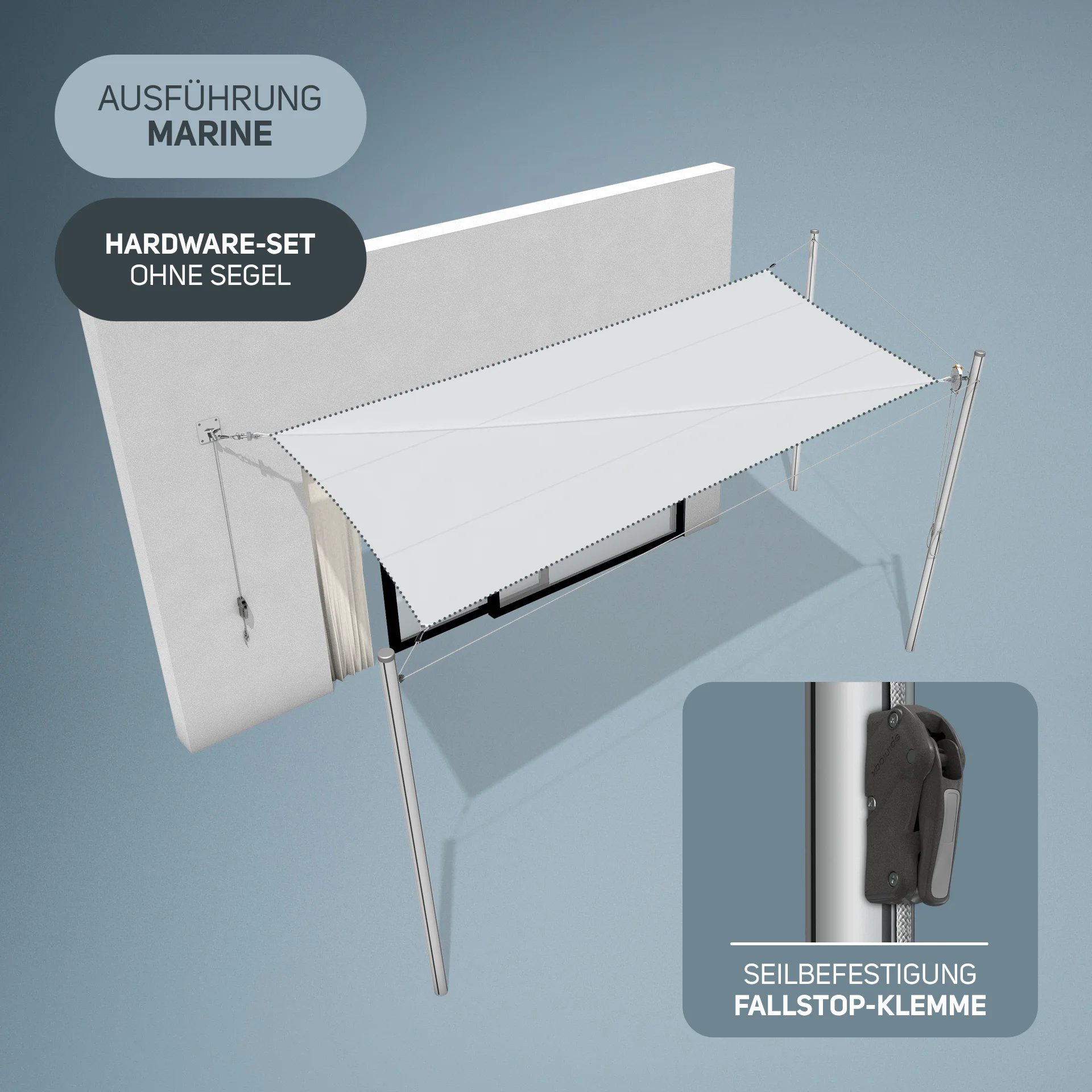 Flex Hardware-Set | 3x Mast 1x Wand | Marine