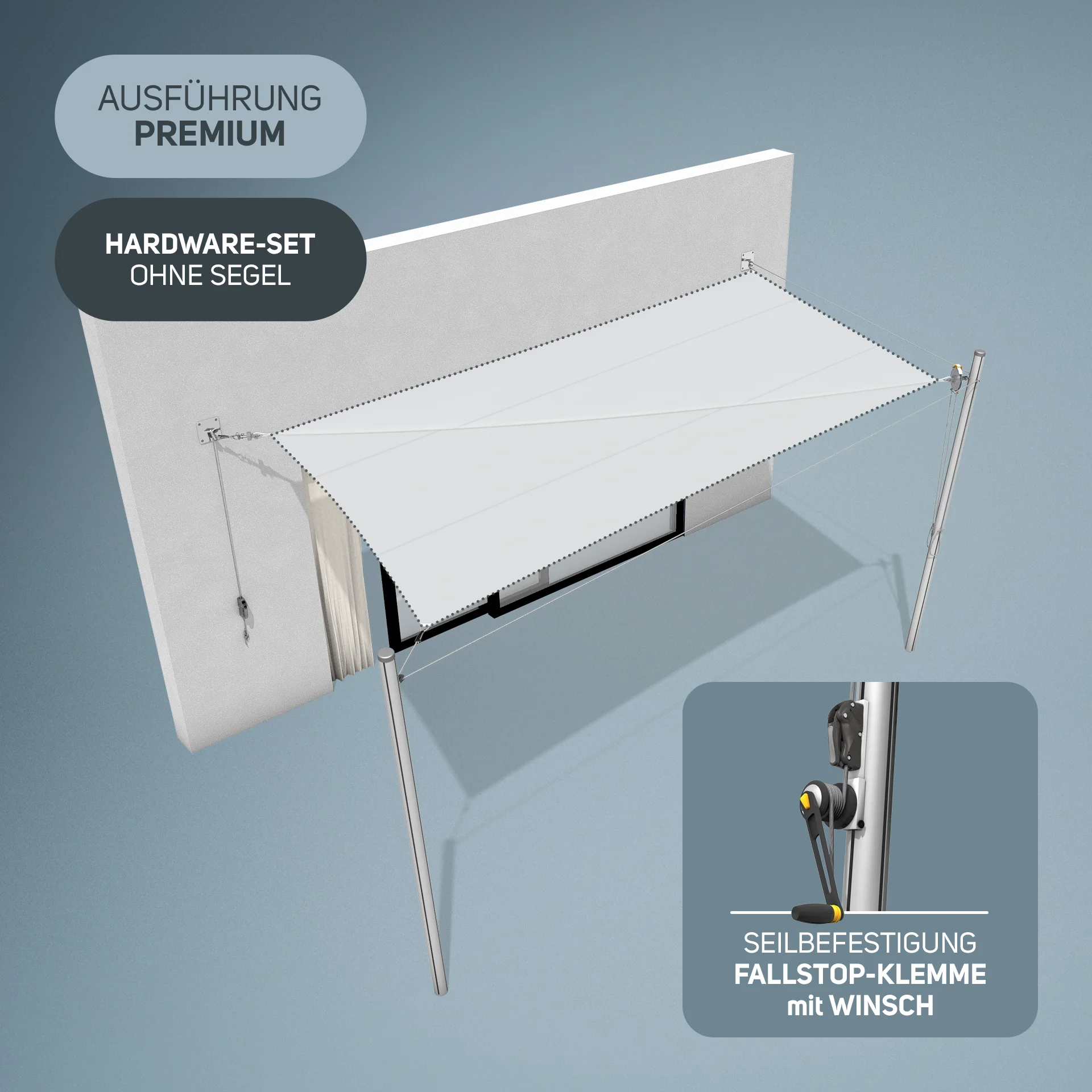 Flex Hardware-Set | 2x Masten + 2x Wand | Premium | Schraubfundament