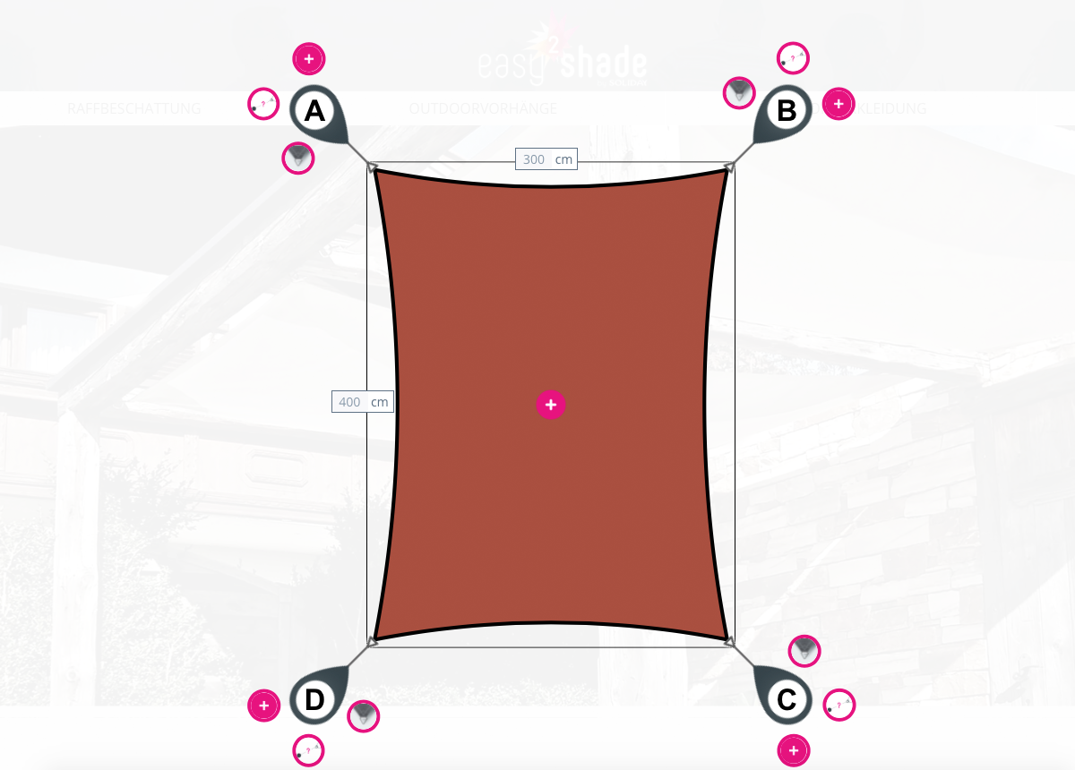 60A940TE03 Lagersegel 4,0 x 3,0 m 950 Terracotta