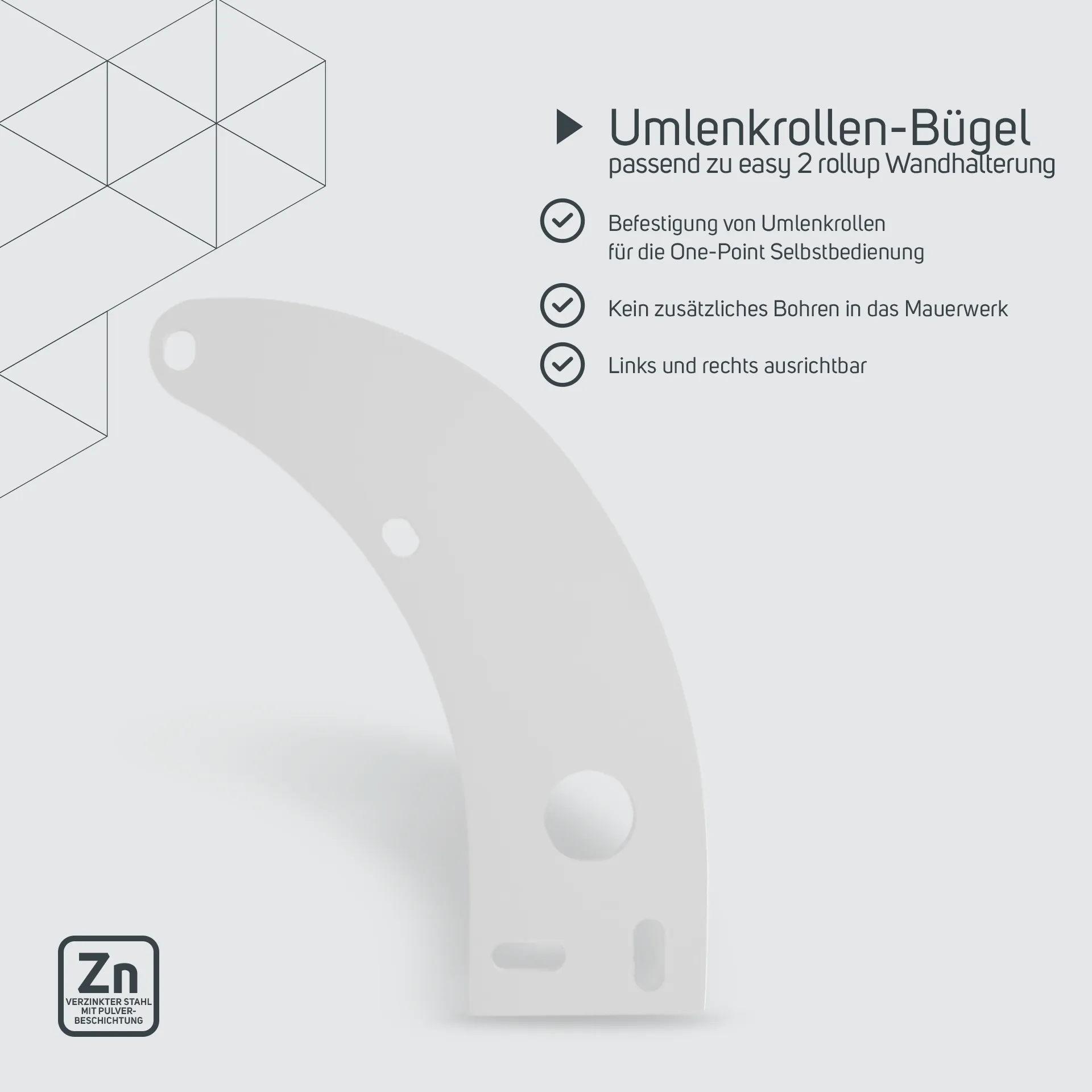 Umlenkrollen-Bügel passend zu easy 2 rollup Wandhalterung
