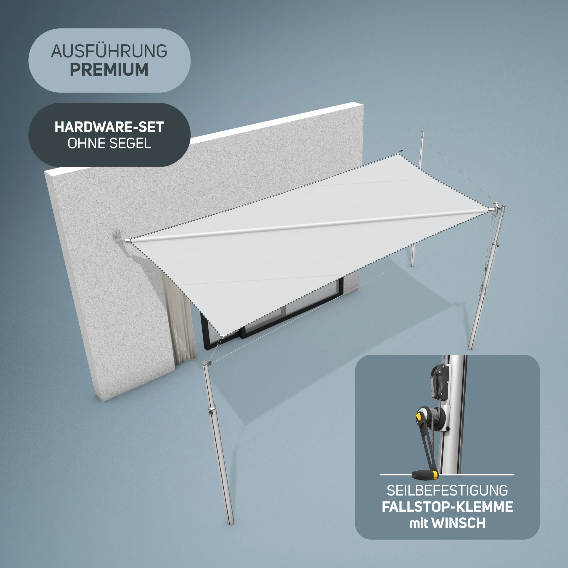 Marley Hardware-Set | 3x Masten 1x Wand | Premium | Bodenhülse