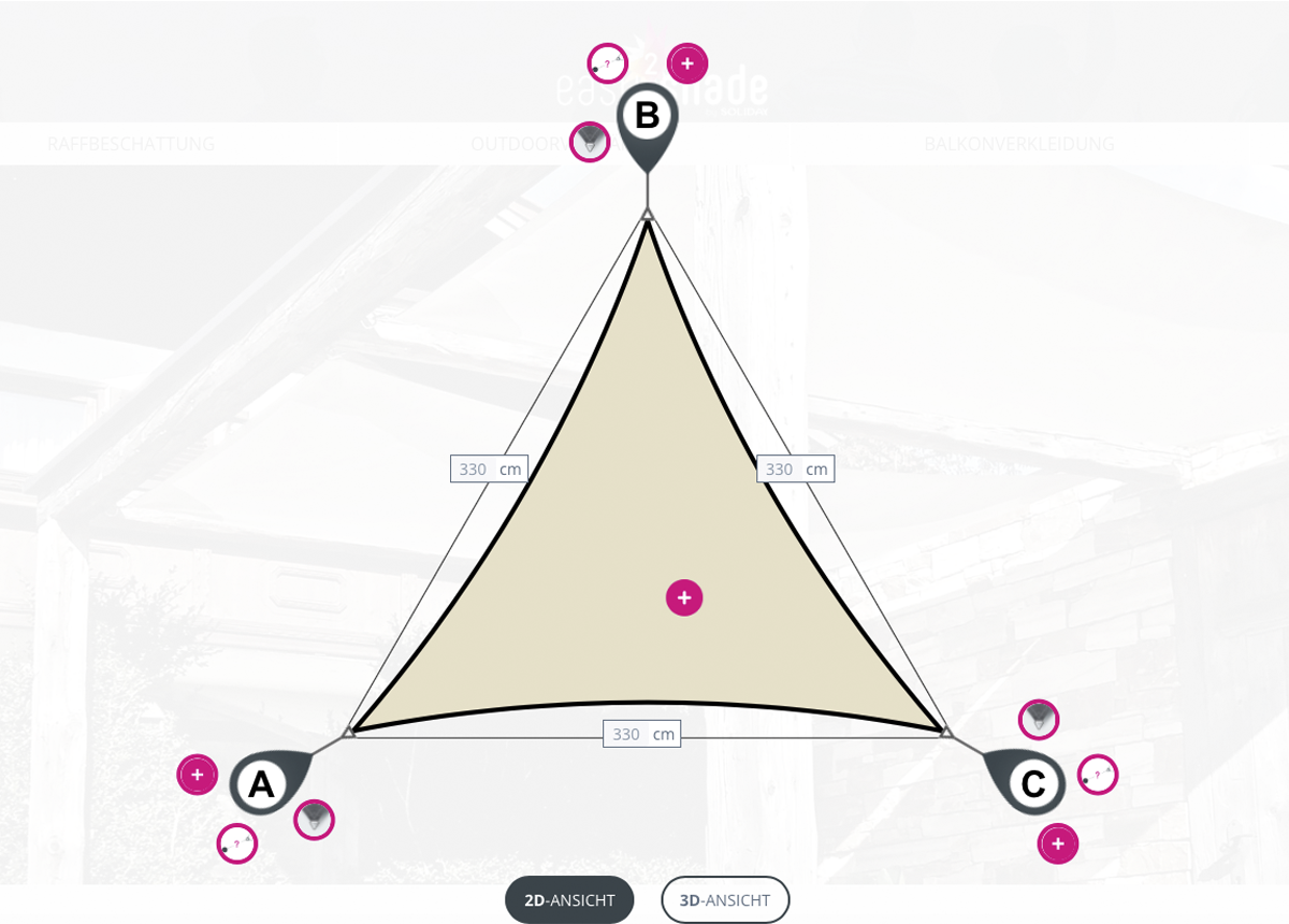 60A940EB01 Lagersegel 3,3 x 3,3 x 3,3 m 950 Elfenbein