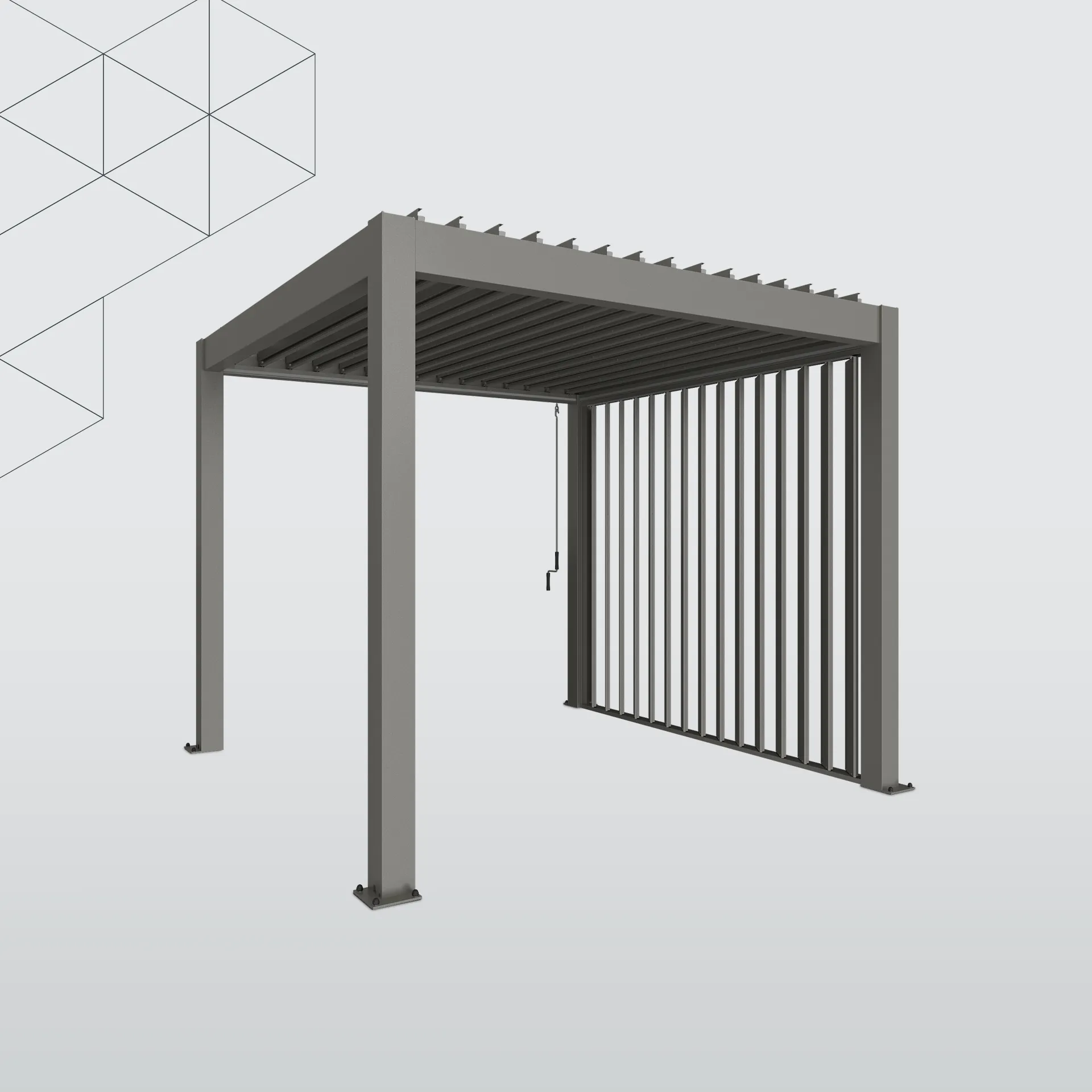 Lamellenseitenwand mit Abschlussblende