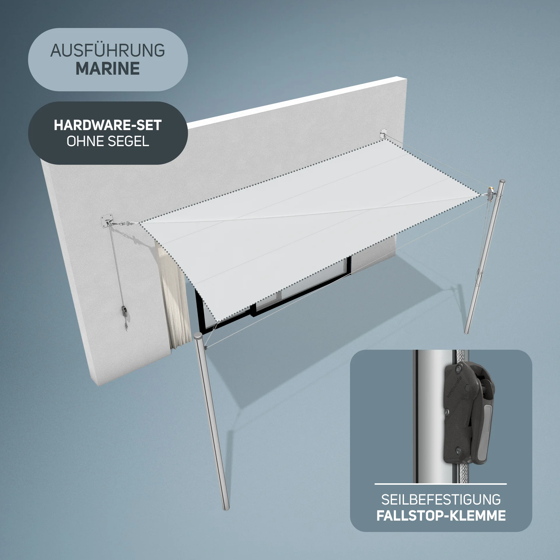Flex Hardware-Set | 2x Mast 2x Wand | Marine