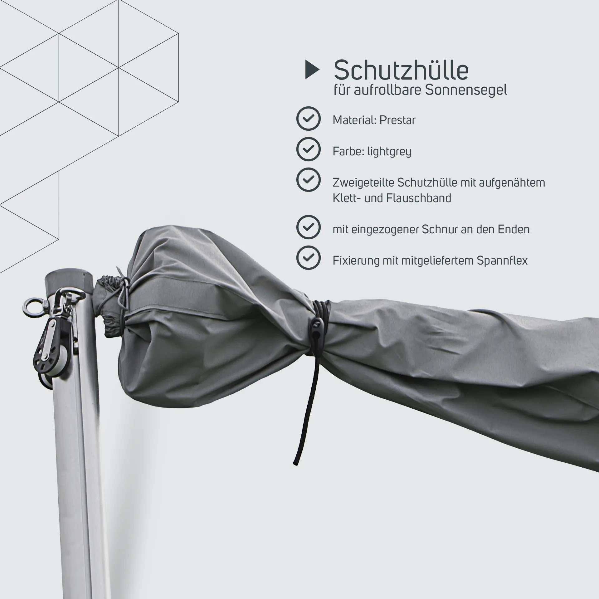 Schutzhülle für aufrollbare Sonnensegel