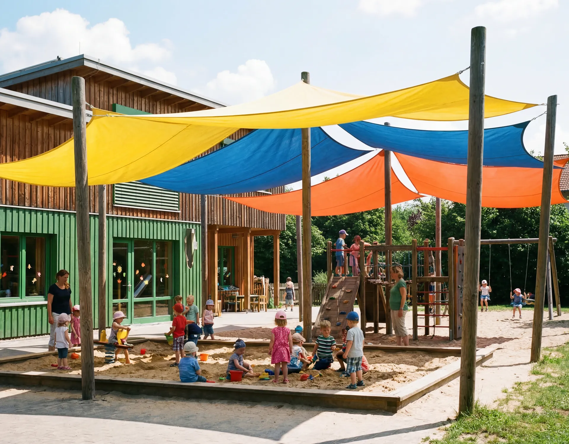 Sonnensegel für Kindergärten: Zuverlässiger Sonnenschutz für sichere Spiel- und Aufenthaltsbereiche
