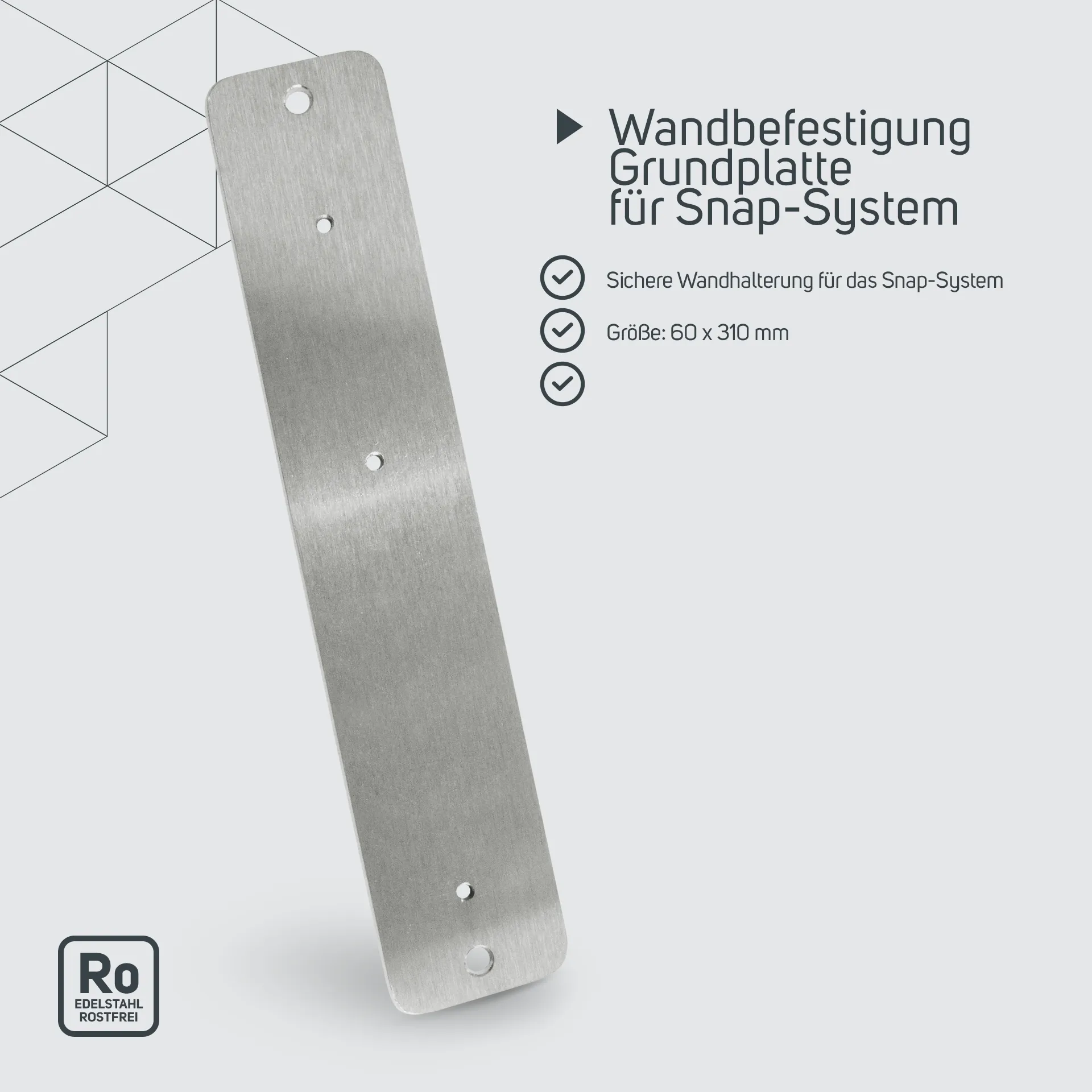 Wandbefestigung Grundplatte für Snap-System