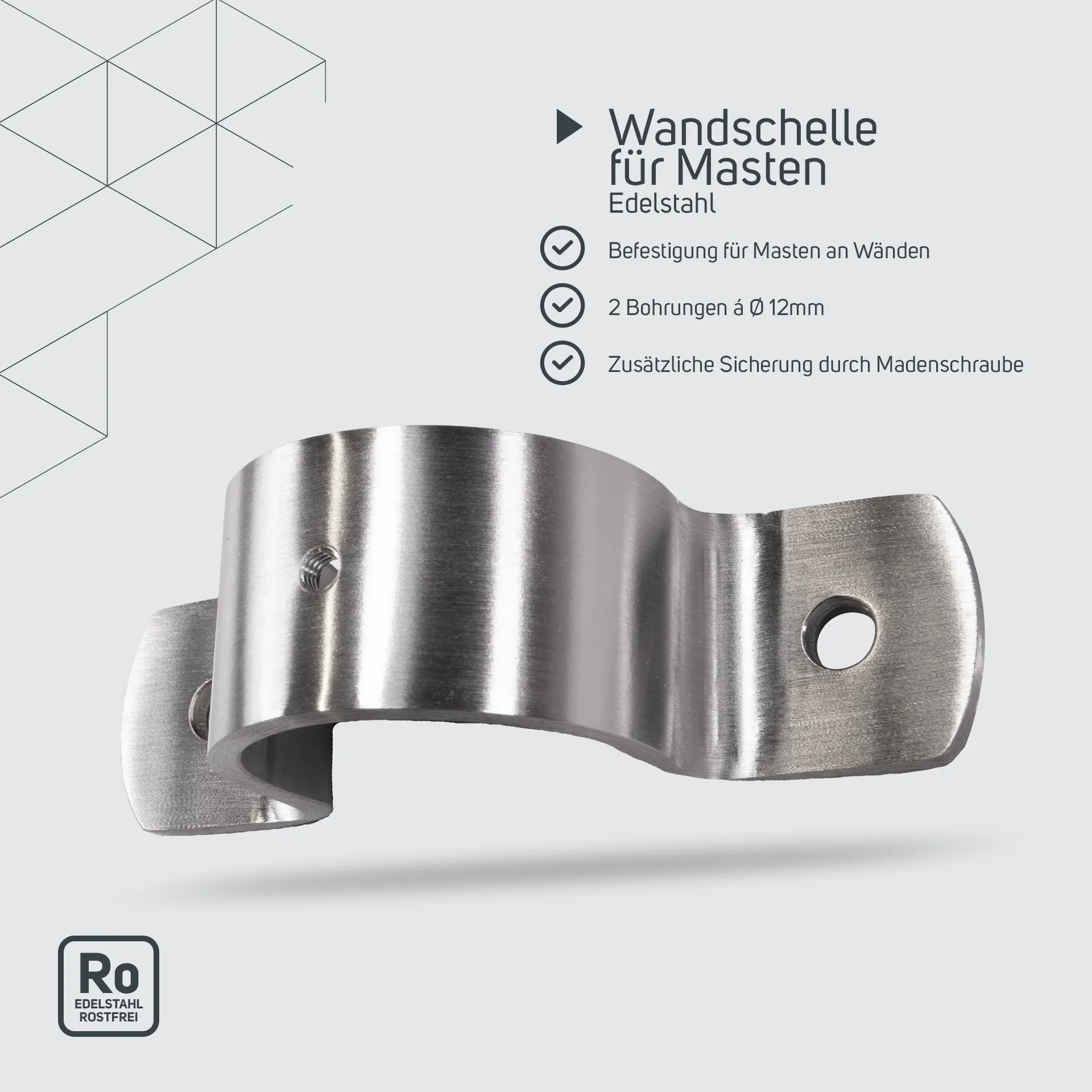 Teleskopmast mit Mastschellen Set