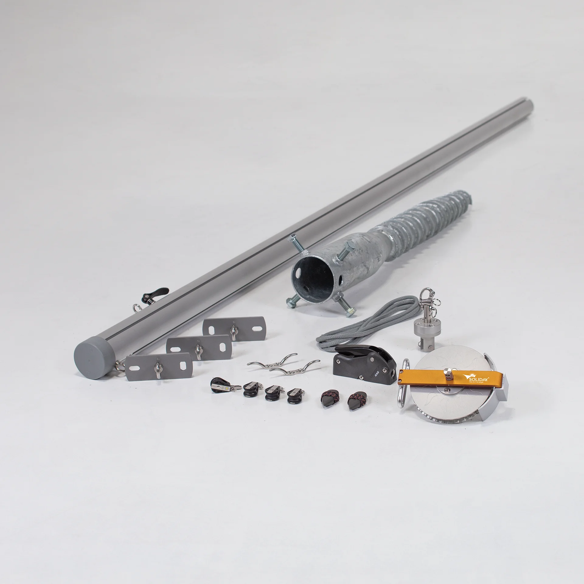 Flex Hardware-Set | 1x Mast + 3x Wand | Basic | Schraubfundament