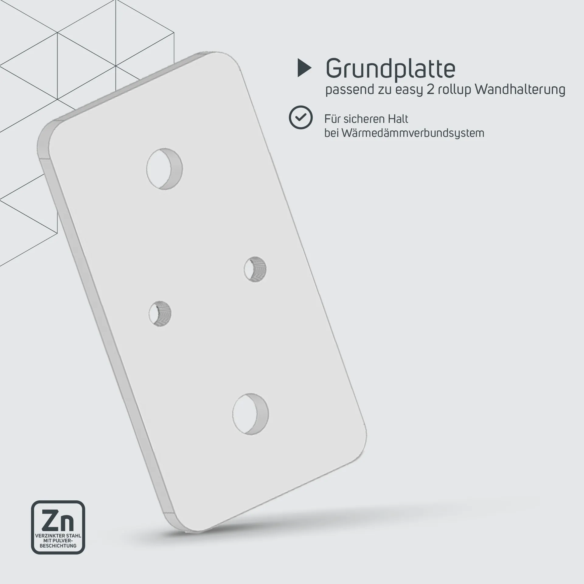 Grundplatte passend zu easy 2 rollup Wandhalterung