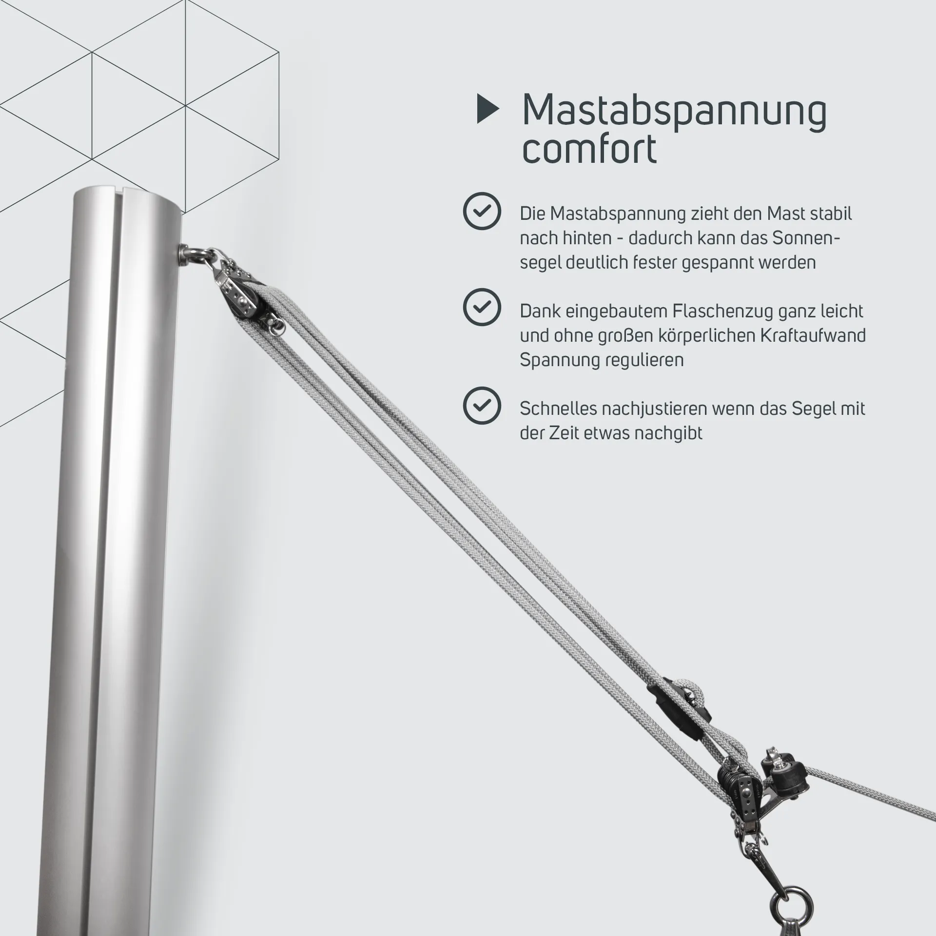 Mastabspannung comfort