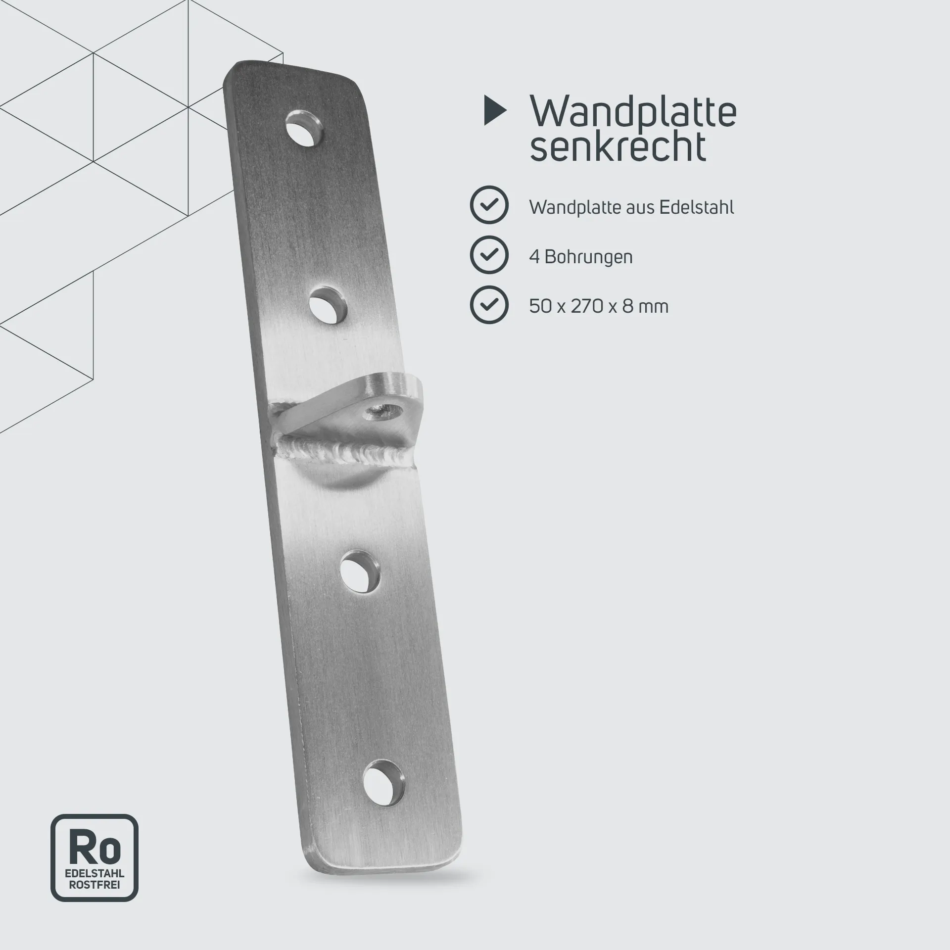 Wandplatte senkrecht