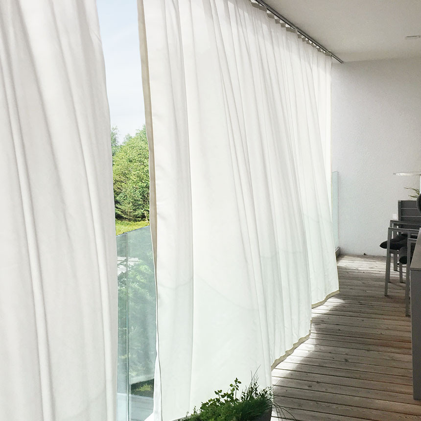 Outdoorvorhang Spannseil - ohne Bohren