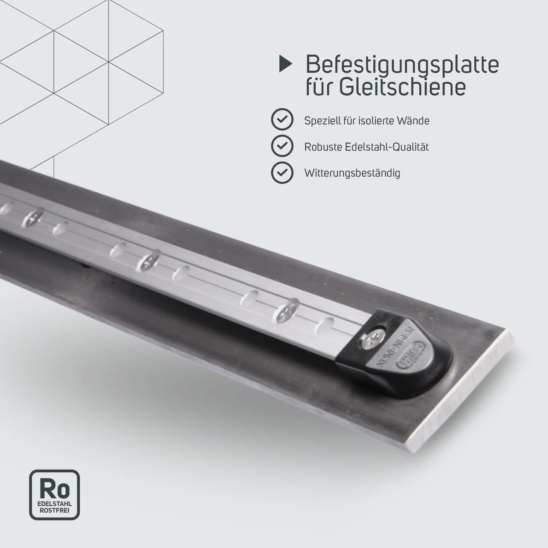 Befestigungsplatte für Gleitschiene