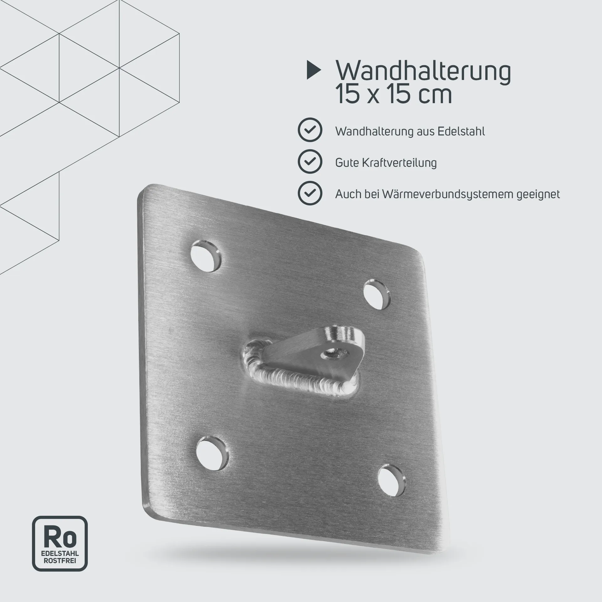 Wandhalterung 15 x 15 cm