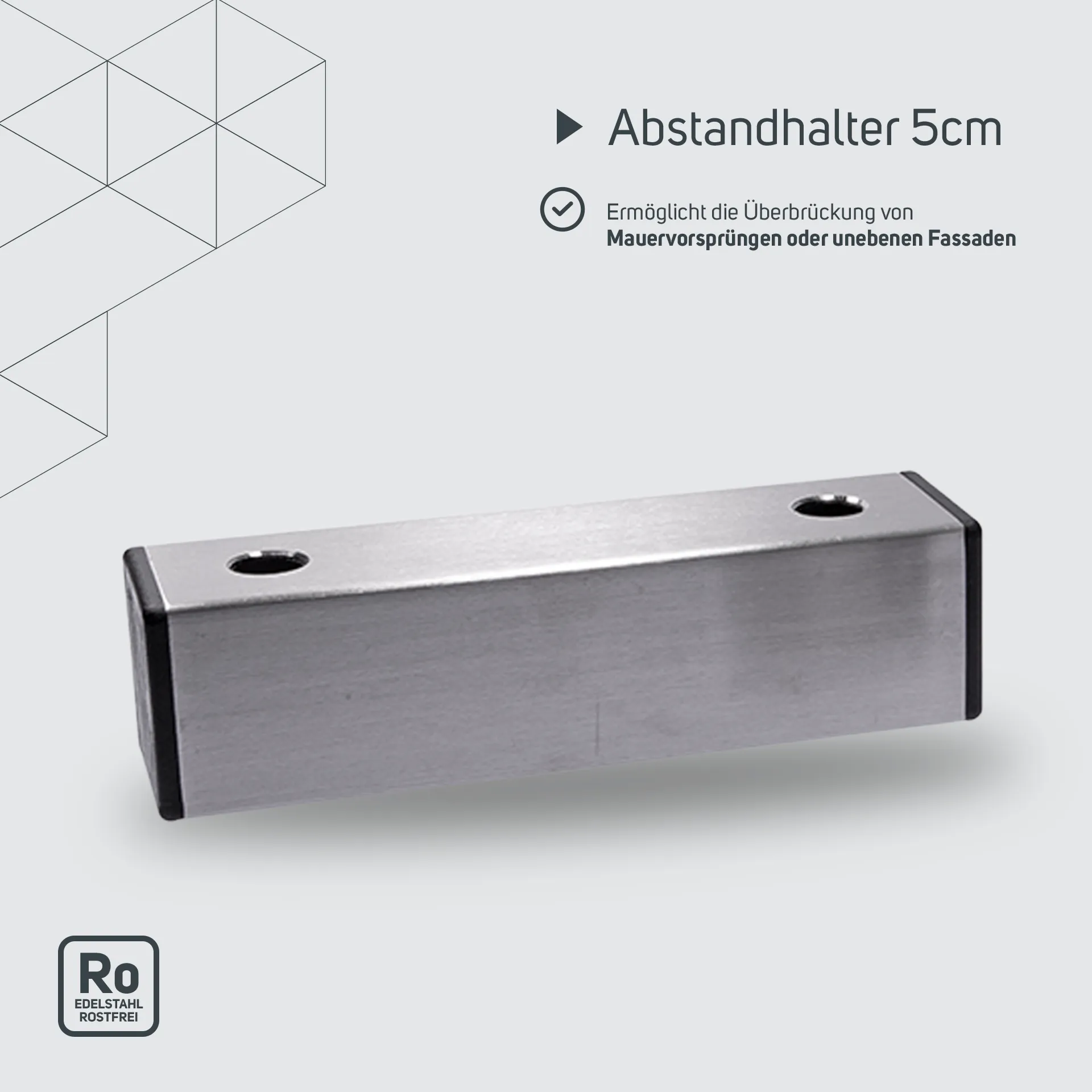 Abstandhalter Wand/Mast 5cm ohne Schelle