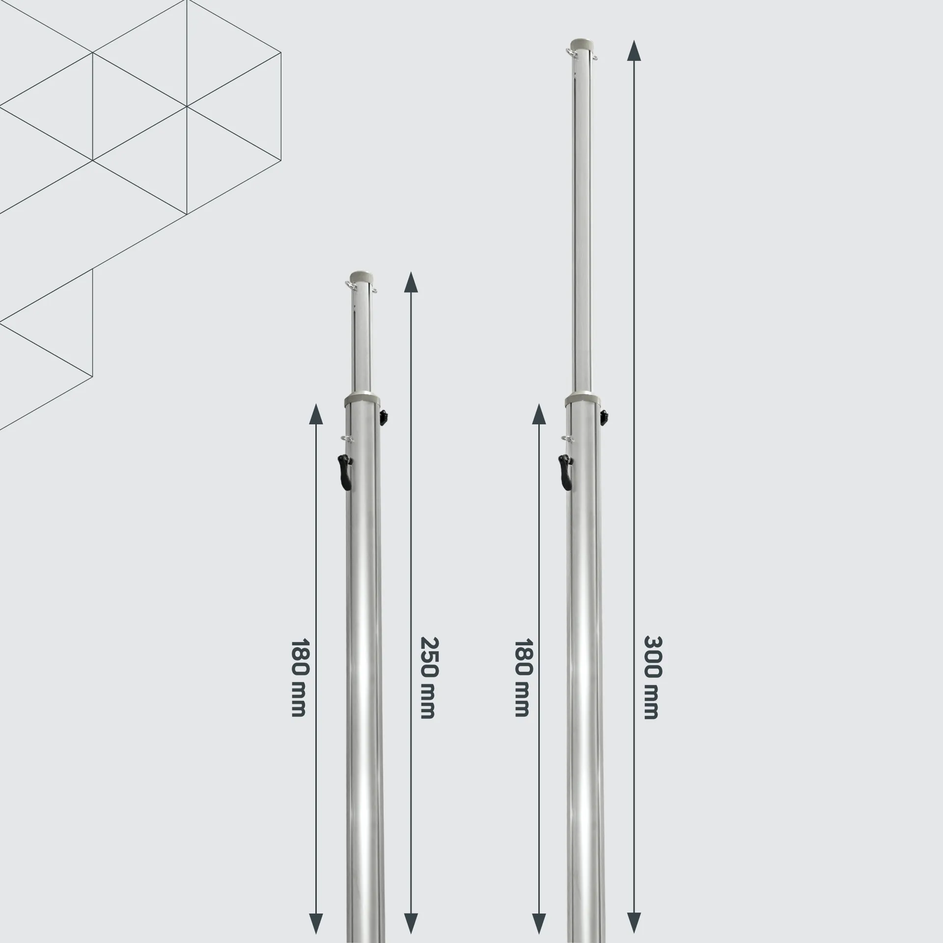 Teleskopmast mit Bodenhülse Set