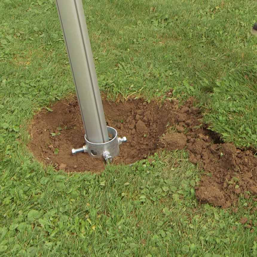 60AZUBS037_Teleskopmast_Schraubfundament_3 Teleskopmasten mit Schraubfundament Set