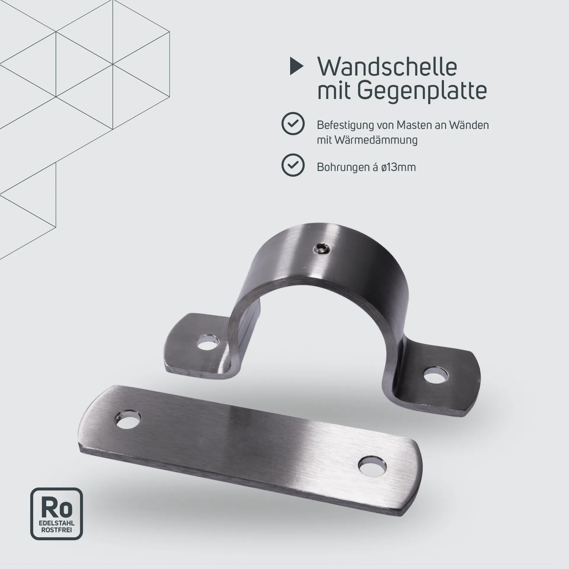 Wandschelle mit Gegenplatte