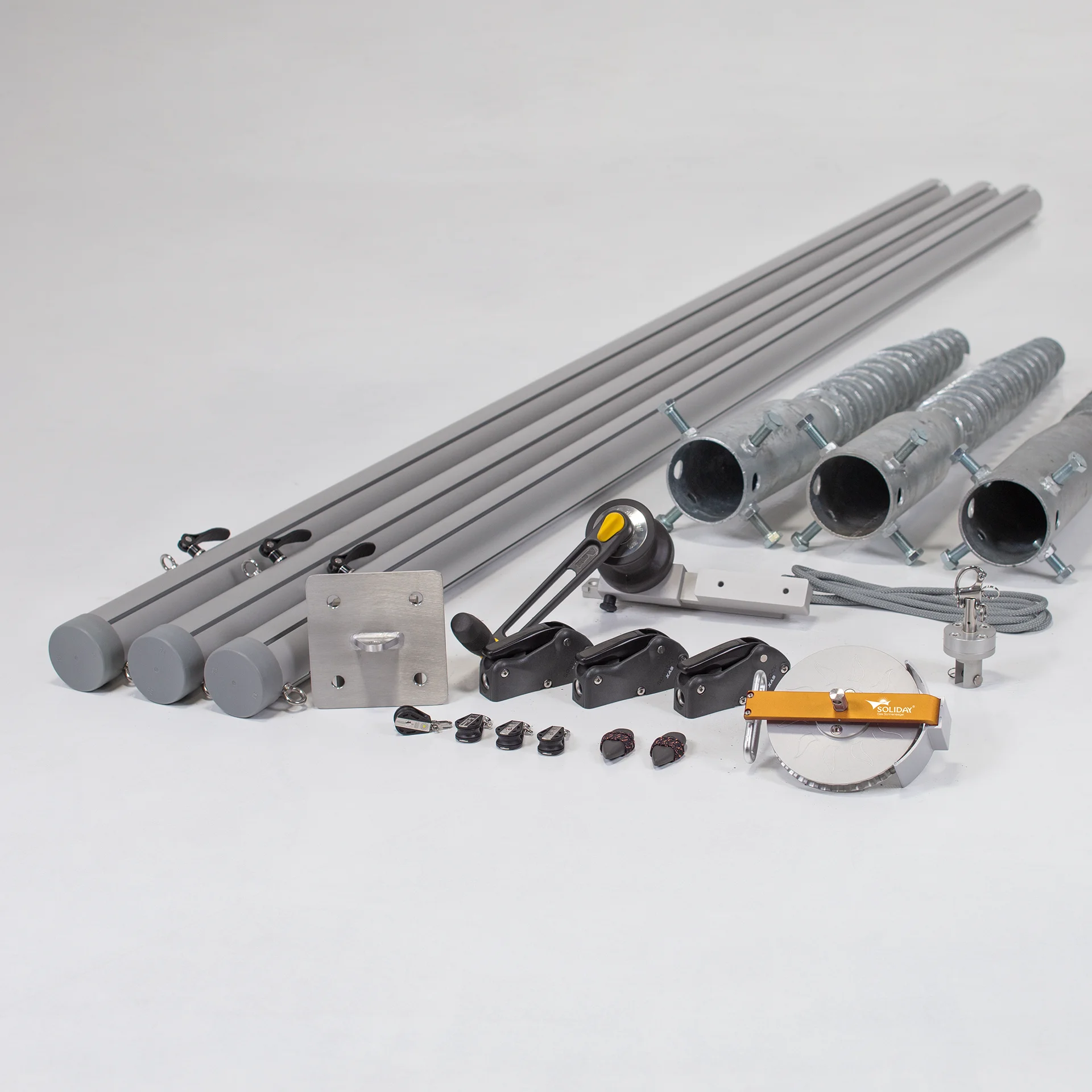 Flex Hardware-Set | 3x Masten + 1x Wand | Premium | Schraubfundament