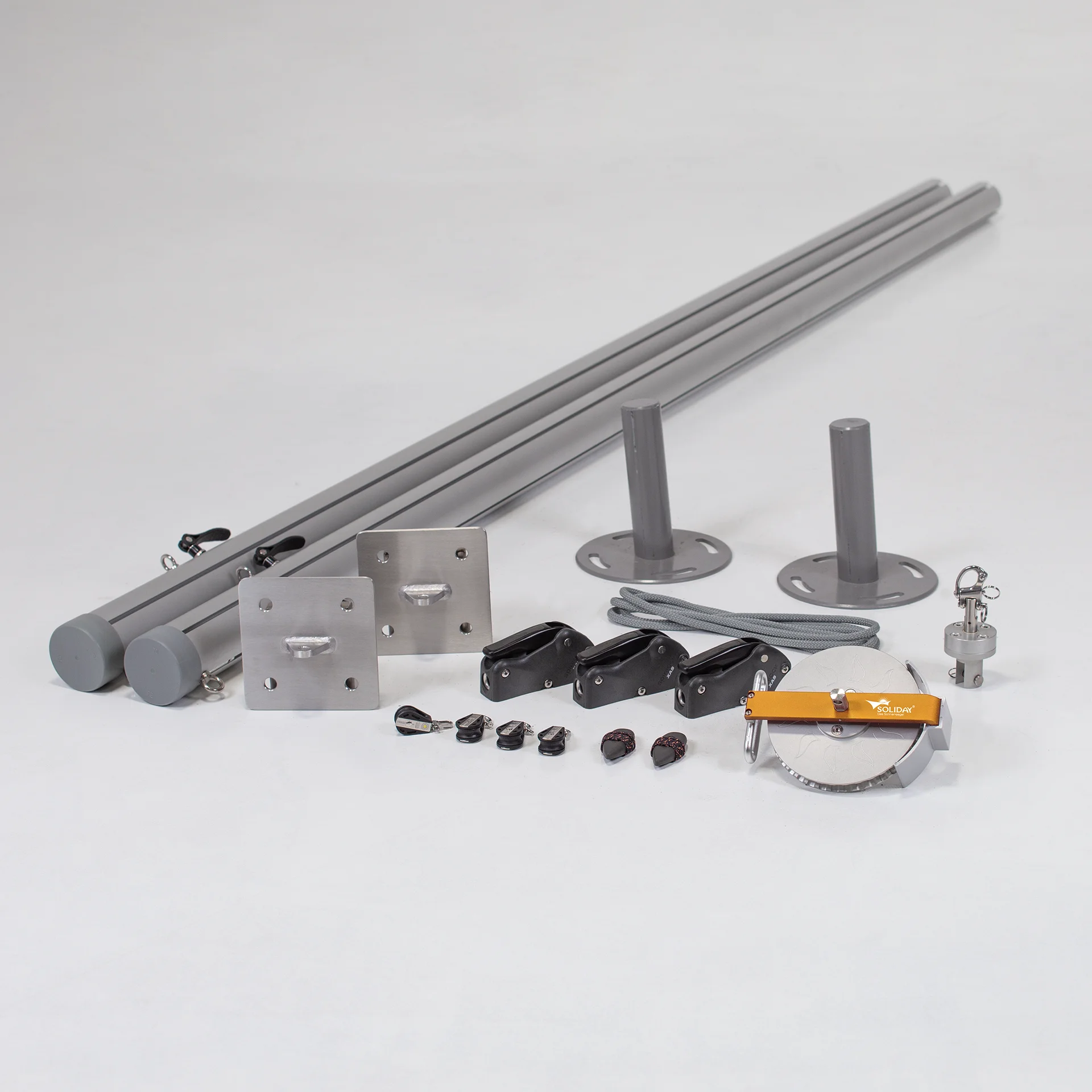 Flex Hardware-Set | 2x Masten + 2x Wand | Marine | Bodenplatte