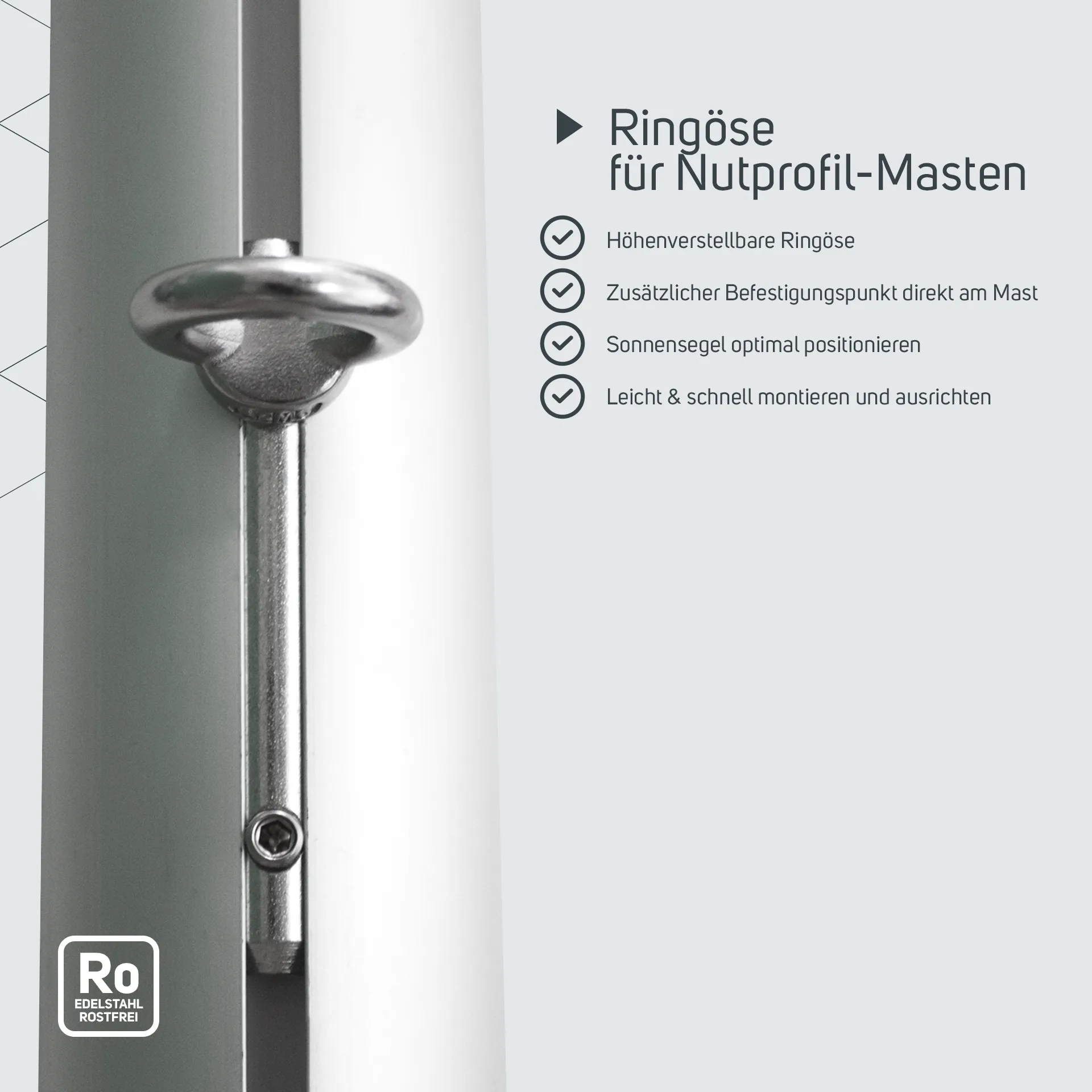 Ringöse für Nutprofil-Masten