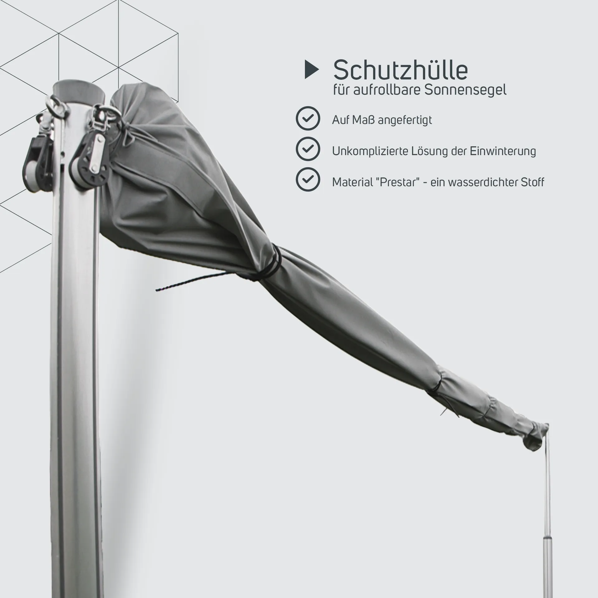 Schutzhülle für aufrollbare Sonnensegel