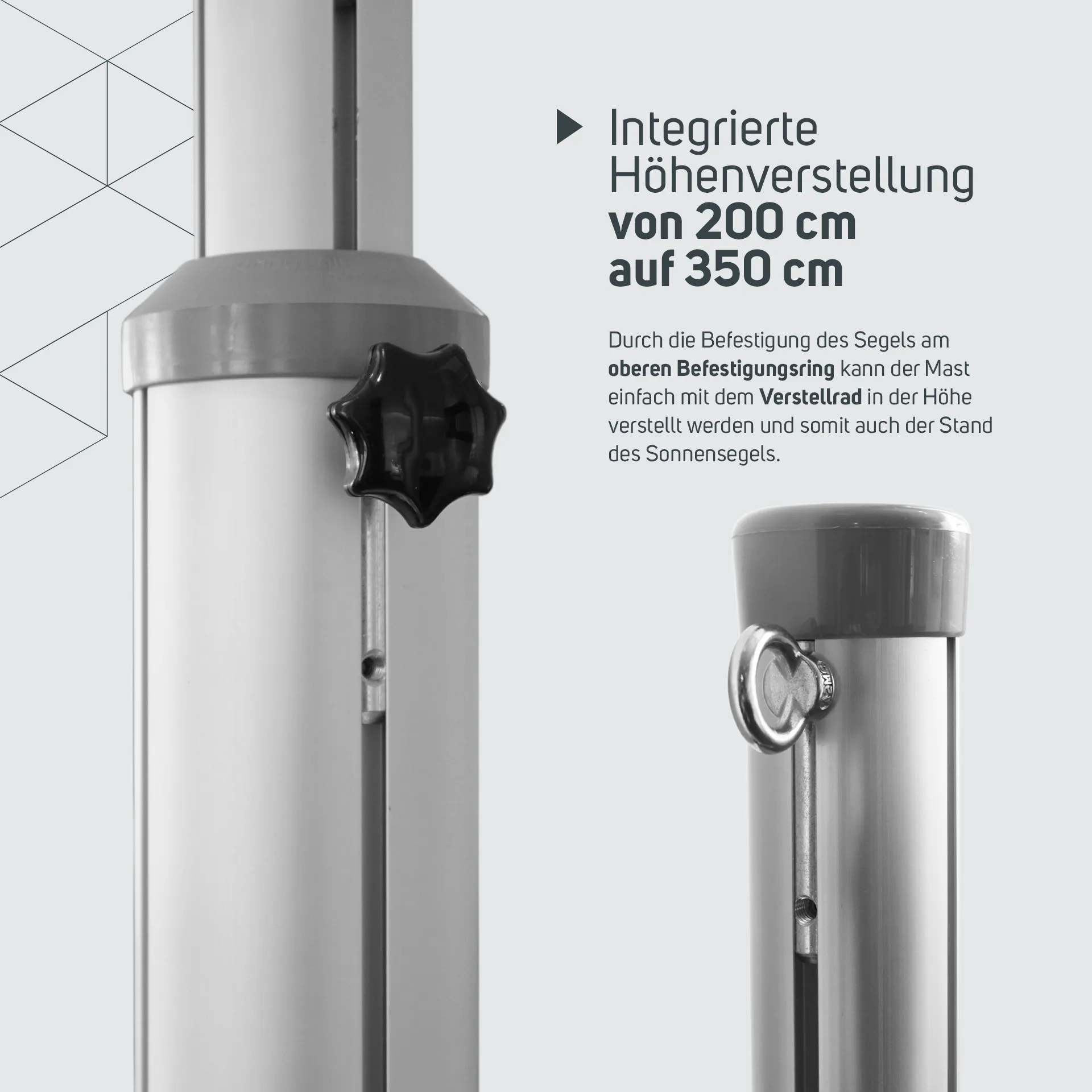 Teleskopmast mit Mastschellen Set