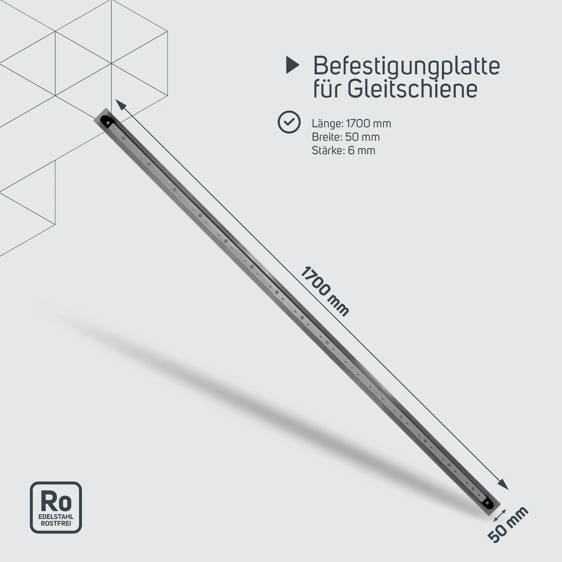 Befestigungplatte für Gleitschiene