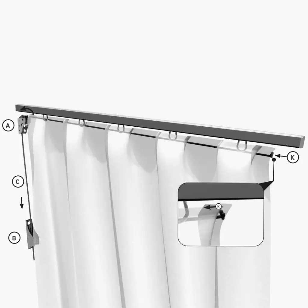 Seilzugsystem Basic für Outdoorvorhang