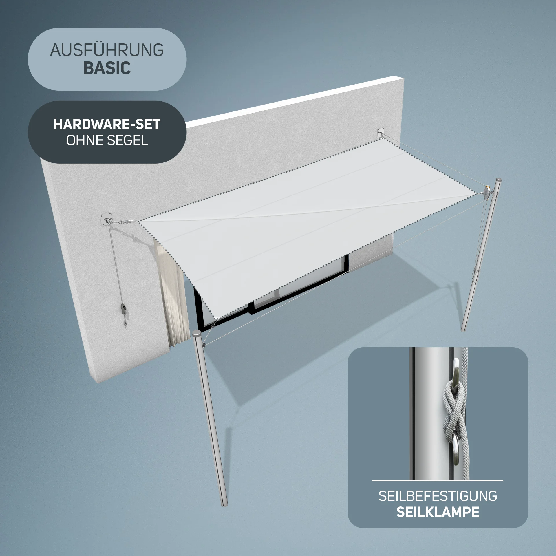 Flex Hardware-Set | 2x Masten + 2x Wand Flex Hardware-Set | 2x Masten + 2x Wand