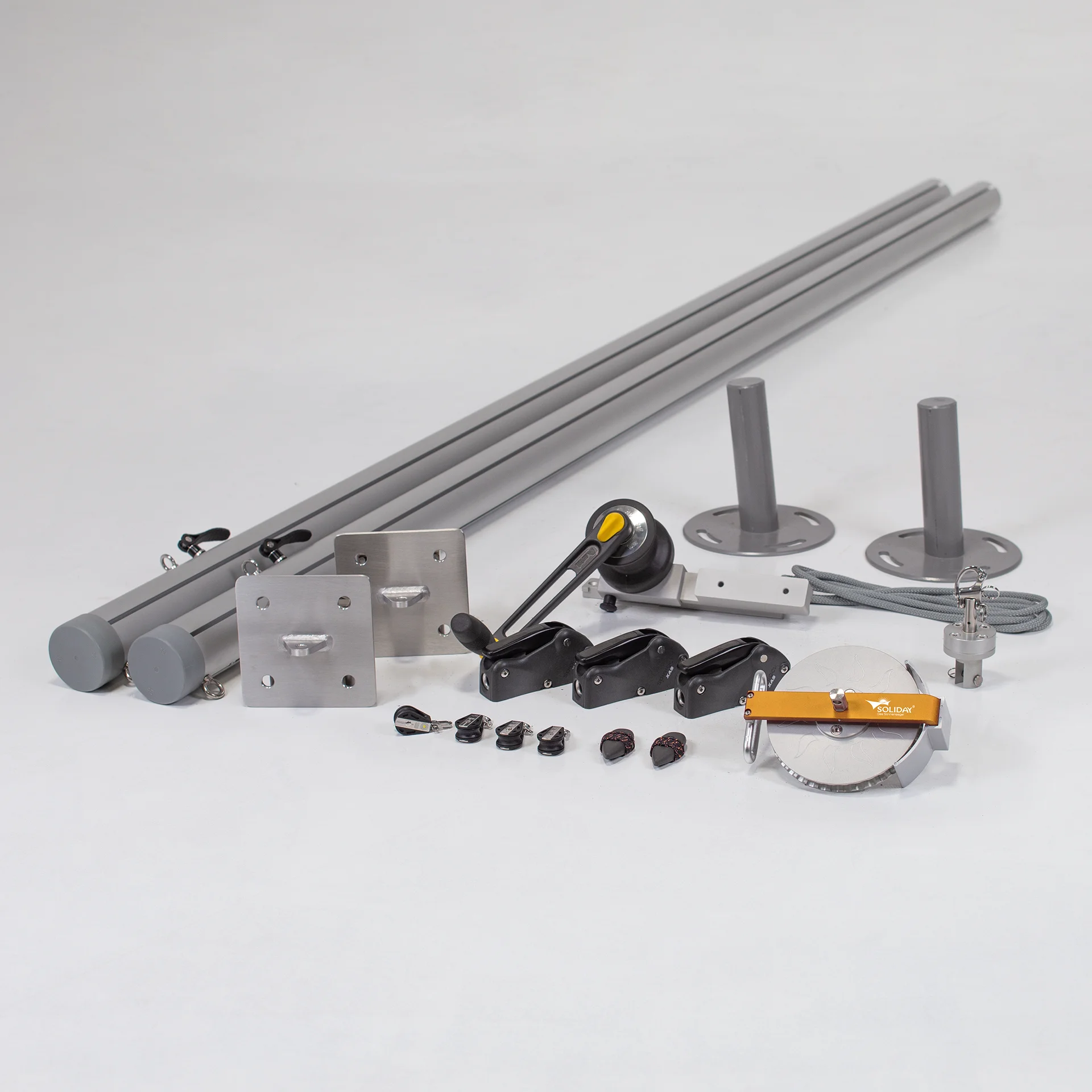 Flex Hardware-Set | 2x Masten + 2x Wand | Bodenplatte | Premium
